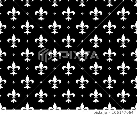 Flower geometric pattern. Seamless vector background. Black and white ornament Flower geometric pattern. Seamless vector background. Black and white ornament 106147064