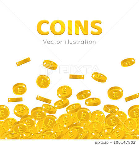 Rain gold pounds cartoon frame Rain gold pounds cartoon frame 106147902