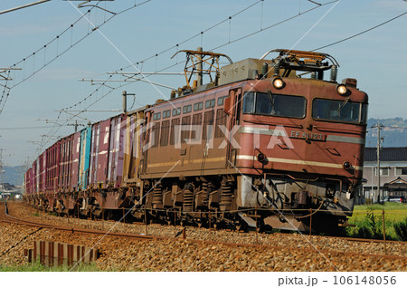 北陸本線　西高岡ー高岡　JR貨物　EF81-123（富山） 106148056