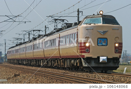 北陸本線　美川ー加賀笠間　JR西日本　485系　A06編成（京都）　雷鳥 106148068