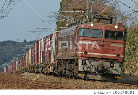 北陸本線　細呂木ー芦原温泉　JR貨物　EF81-115（富山） 106148081