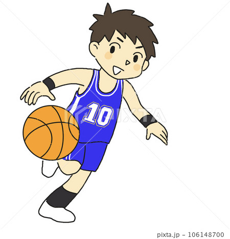 バスケ　ドリブルする男の子　部活　スポーツ　運動部 106148700