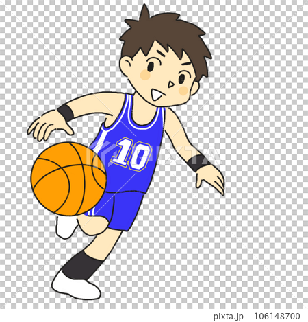 バスケ　ドリブルする男の子　部活　スポーツ　運動部 106148700