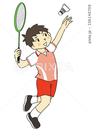 バドミントン 部活 スポーツ 運動部 サーブを打つ男の子 バドミントン 部活 スポーツ 運動部 サーブを打つ男の子 106148708