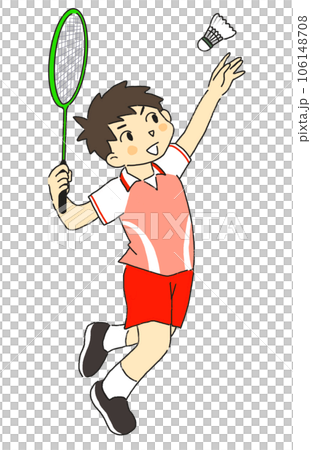 バドミントン 部活 スポーツ 運動部 サーブを打つ男の子 バドミントン 部活 スポーツ 運動部 サーブを打つ男の子 106148708