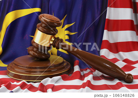 Malaysian law and justice concept. Wooden gavel...のイラスト素材 [106148826