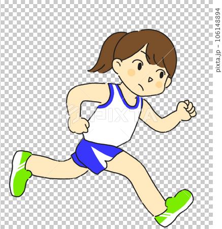 陸上部 部活 運動部 スポーツ 走る女の子のイラスト素材 [106148894] - PIXTA