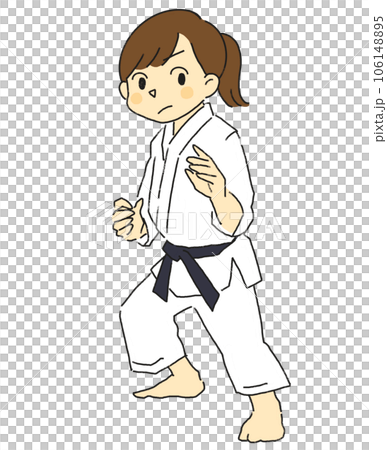 Judo club activities athletic club sports girl in judo uniform 106148895