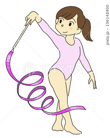 新体操　部活　運動部　スポーツ　リボン　女の子 106148900