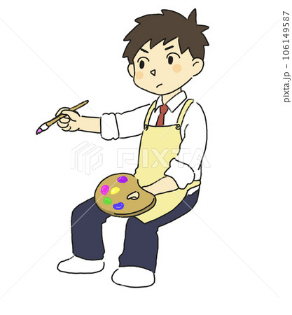 美術部 部活 文化部 油絵を描く男の子 美術部 部活 文化部 油絵を描く男の子 106149587