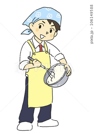 料理　部活　文化部　お菓子作りをする男の子 106149588