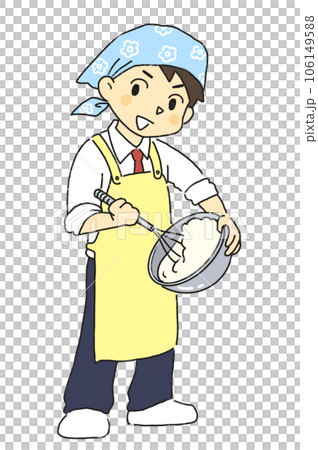 料理　部活　文化部　お菓子作りをする男の子 106149588