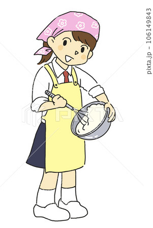調理部　部活　文化部　お菓子作りをする女の子 106149843