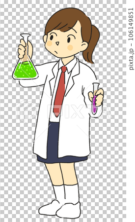科學部、社團活動、文化部、穿白大褂的女孩做實驗 106149851