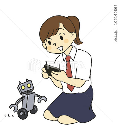 技術部　部活　文化部　ロボットを操作する女の子 106149862