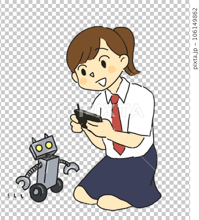技術部　部活　文化部　ロボットを操作する女の子 106149862