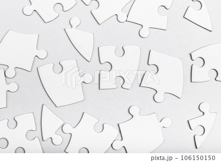 Scattered chaos puzzle pieces, problem, task and challenge concept 106150150