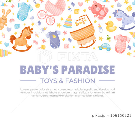 Baby Things and Objects Store Banner Design Vector Template Baby Things and Objects Store Banner Design Vector Template 106150223