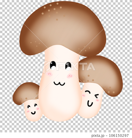 mushrooms cartoon with smiling face 106150297