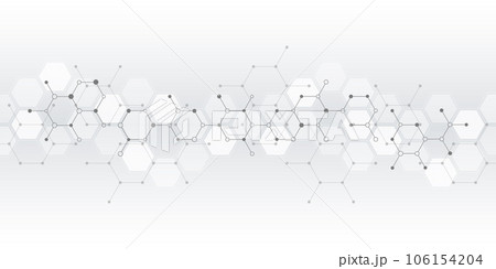 Illustration of the abstract background of molecules. Molecular structures or chemical engineering, genetic research, innovation technology. Scientific, technical, or medical concept Illustration of the abstract background of molecules. Molecular structures or chemical engineering, genetic research, innovation technology. Scientific, technical, or medical concept 106154204