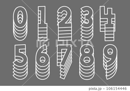 Versatile Collection of Stacked Numbers for...のイラスト素材 [106154446] - PIXTA