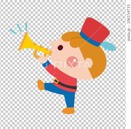 ラッパを吹く男の子のイラスト 106154733