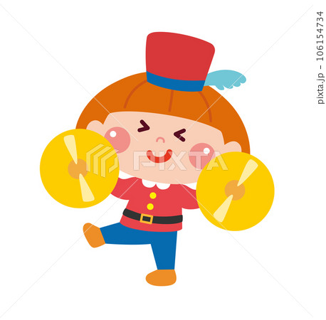 シンバルを叩く女の子のイラスト シンバルを叩く女の子のイラスト 106154734