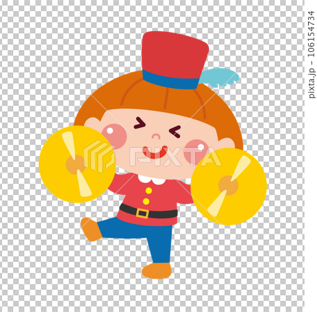 シンバルを叩く女の子のイラスト シンバルを叩く女の子のイラスト 106154734