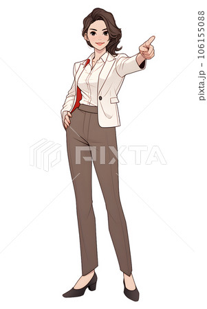 指さしビジネスウーマン 106155088