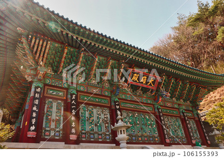 Scenery of mahasa buddhist temple in Busan, South Korea, Asia 106155393