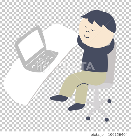 一個人在電腦前放鬆的插圖 106156404