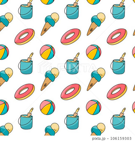 holiday summer warm ice cream pattern sea 106159303