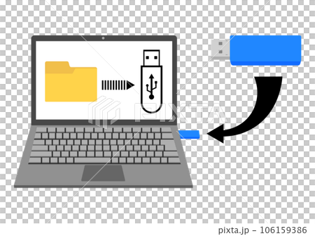 パソコンからフラッシュメモリにデータ保存する 106159386