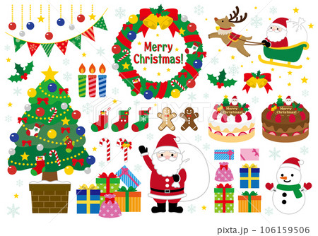 クリスマスのイラスト素材セット クリスマスのイラスト素材セット 106159506