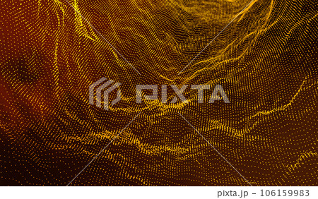 3D abstract digital technology red particles on red background. 106159983
