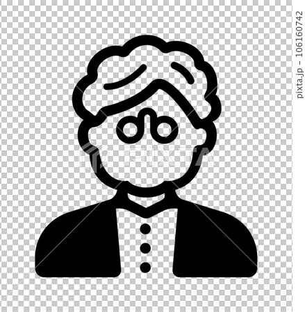 Old woman, elderly, grandmother, grandma vector icon illustration 106160742