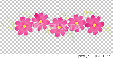 濃いピンクのコスモスの花飾り 秋桜 秋フレーム 濃いピンクのコスモスの花飾り 秋桜 秋フレーム 106161272