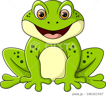 Cute frog cartoon on white background 106161507