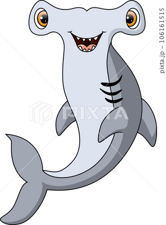 Cute hammerhead shark on white background 106161515