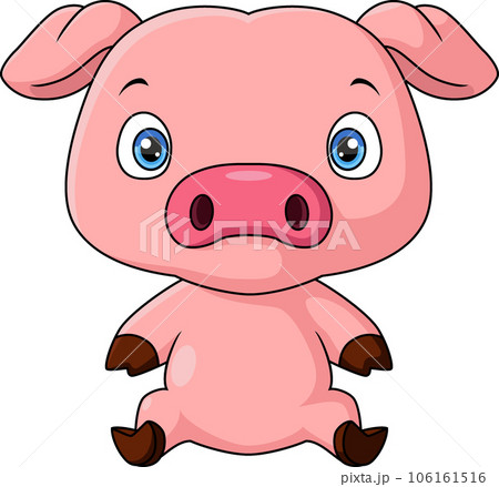 Cute little pig cartoon sitting Cute little pig cartoon sitting 106161516