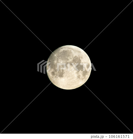Detailed image of the full moon isolated on black. 106161571