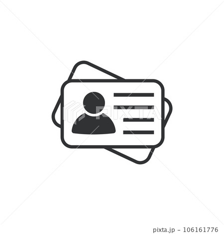Id card icon. Id card badge icon. Identification card, driver's license icon Id card icon. Id card badge icon. Identification card, driver's license icon 106161776