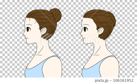 Basic illustration of a bun with a ballet hairstyle 106161952