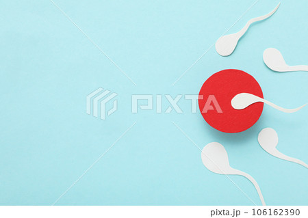 Fertilization concept, ovulation period, sperm and egg. Fertilization concept, ovulation period, sperm and egg. 106162390