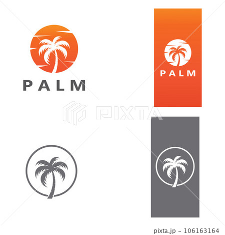 Palm tree summer logo template 106163164