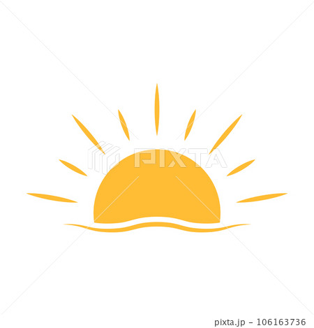 A half sun is setting downwards icon vector sunset concept for graphic design, logo, website, social media, mobile app, UI illustration A half sun is setting downwards icon vector sunset concept for graphic design, logo, website, social media, mobile app, UI illustration 106163736