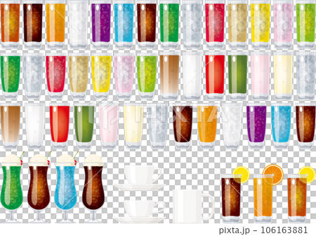 いろいろな飲み物　ソフトドリンクのイラストセット 106163881