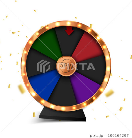 Wheel of fortune banner. Spinning casino wheel 106164297