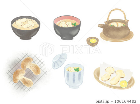 水彩で描いた松茸料理 106164482