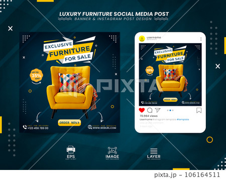 Furniture sale social media post square banner template Furniture sale social media post square banner template 106164511